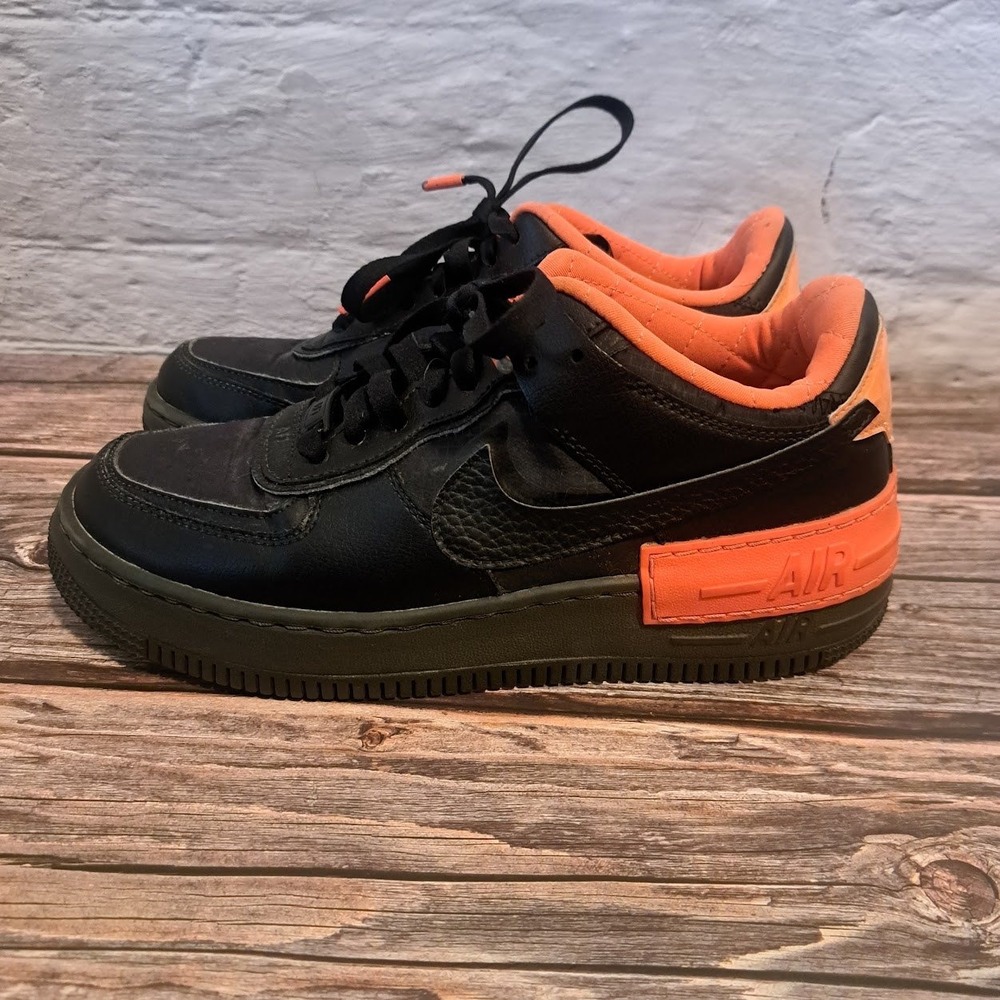Nike Air Force 1 Shadow Black Total Orange Olive CQ3317-001 Mens 7 Womens 8.5
